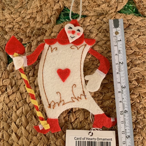Silk Road Bazaar, Handmade, Alice in Wonderland heart card ornament, NWT - Picture 6 of 9